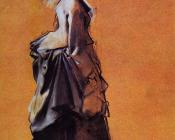 Young Woman in Street Dress - 埃德加·德加